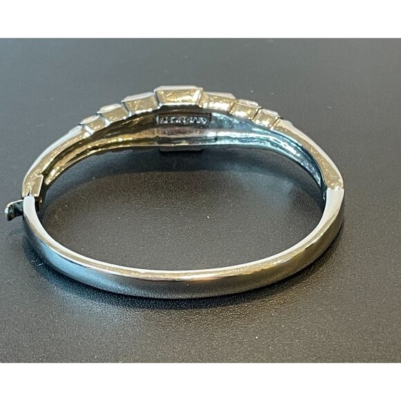 Gorgeous Signed Givenchy Rhinestone Hinged Cuff Bracelet - Picture 12 of 12